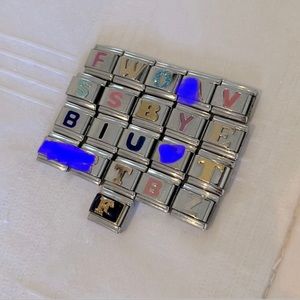 “Letters” (scroll for more) STAINLESS STEEL LINK CHARMS, Various
